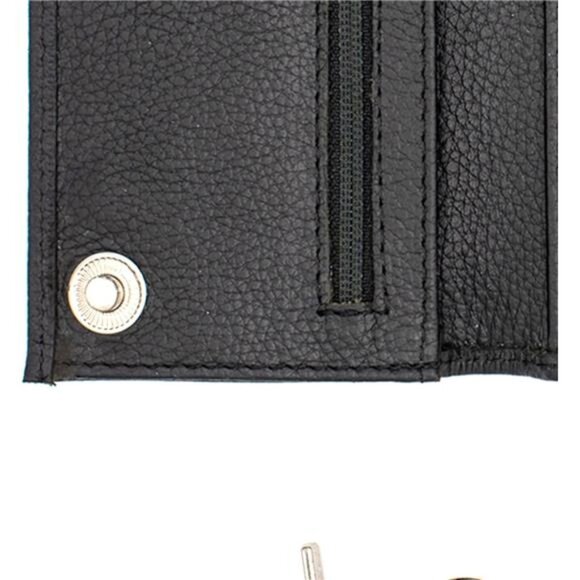 Long Trifold Chain Wallet for Men, Leather Checkbook Cover, RFID Blocking chain - Picture 4 of 8